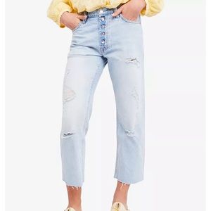Free People Rolling on the River Cropped Jeans
